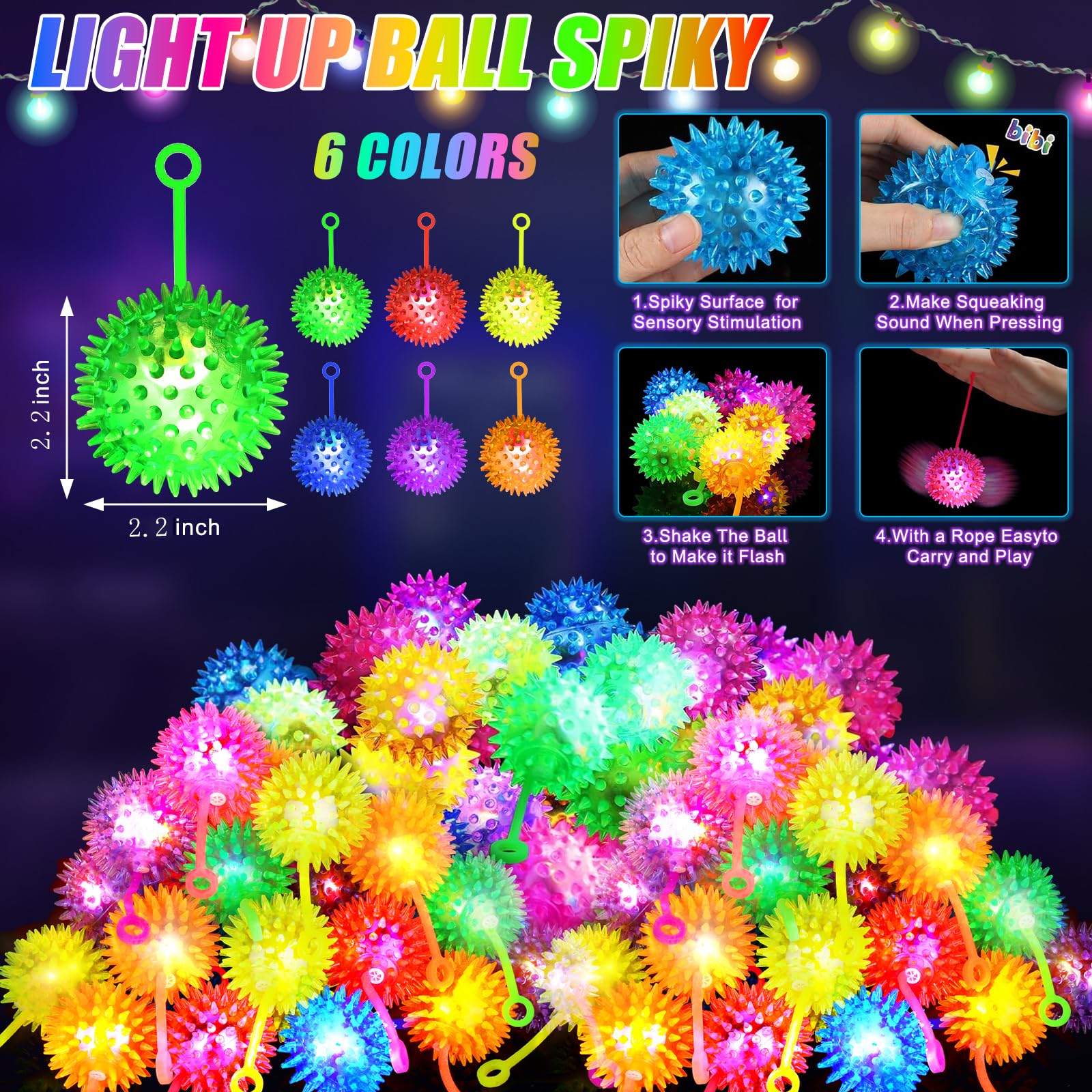 SHQDD light up ball pink glow for colorful sensory play.