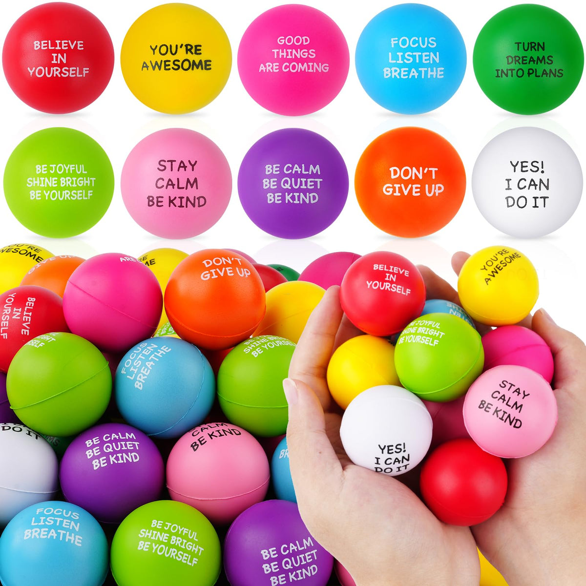 SHQDD stress ball 100-piece bulk pack for office relief and classroom prizes.