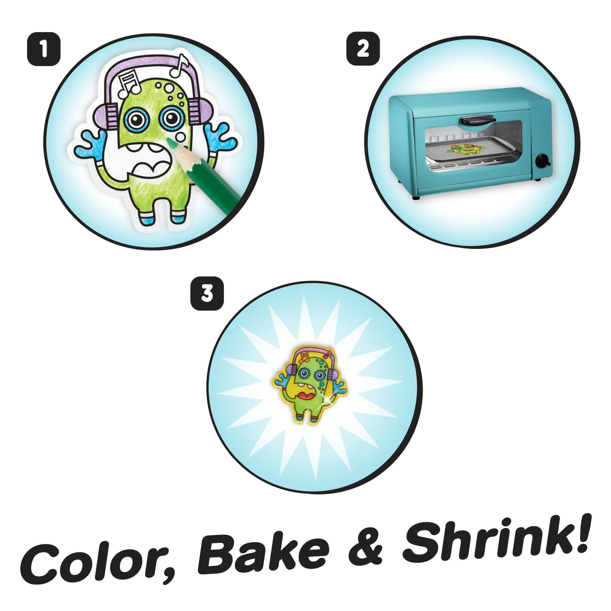 Shrinky Dinks key chains and magnets for portable art display.