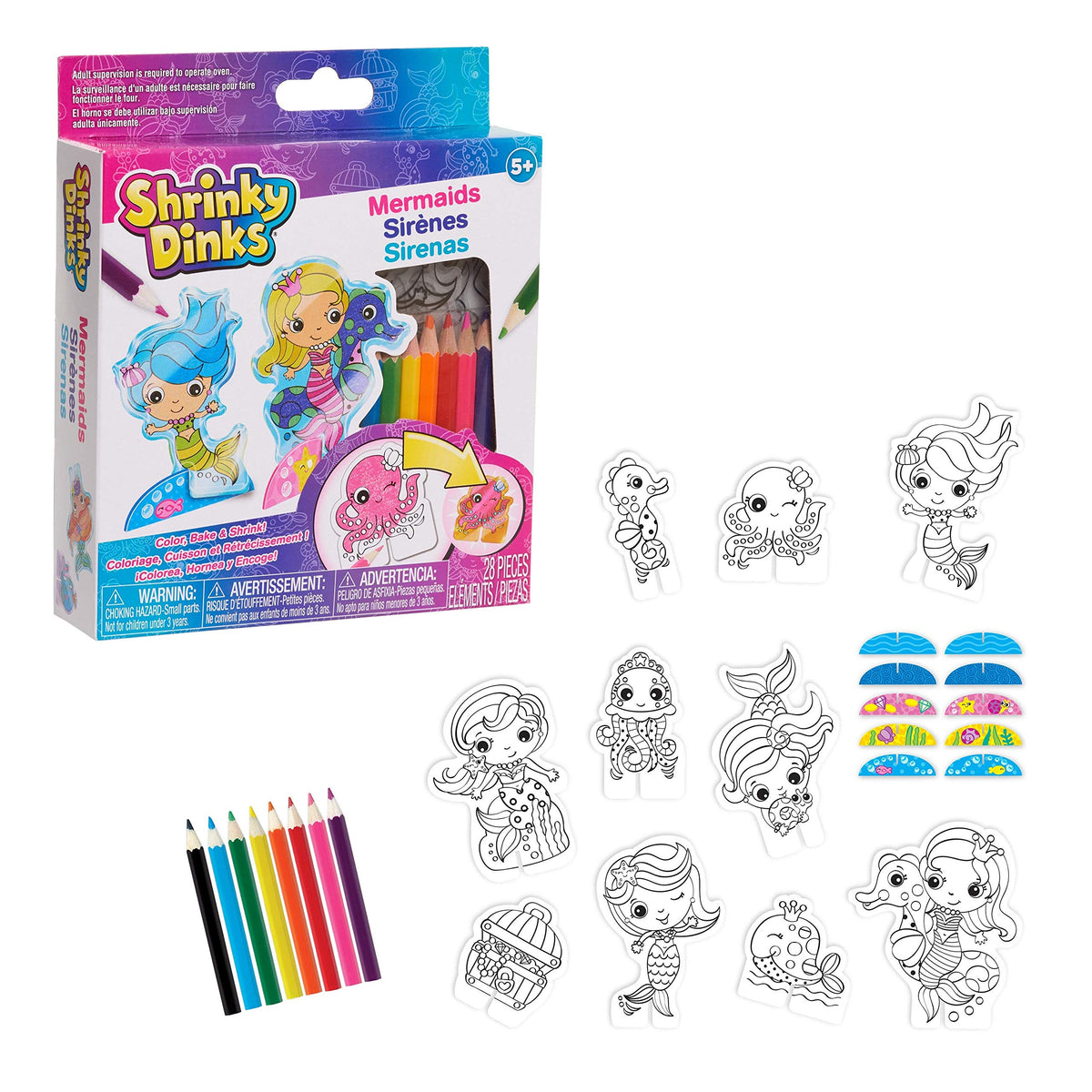 Shrinky Dinks Minis Mermaids preprinted sheets for kid-friendly crafting fun