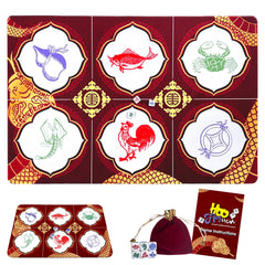 SHSEEN Bau Cua game mat in luxurious gold and red for festive family game night.