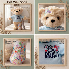 SHSEEN broken-leg teddy crutches demonstrate support during healing