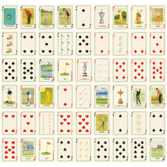 Shuffle Club display-worthy deck showcases collectible golf-themed artwork.