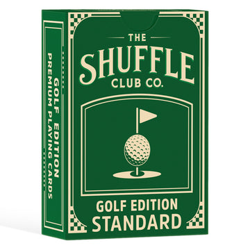 Shuffle Club Golf Playing Cards deck with golfer-inspired art for stylish, casual play.