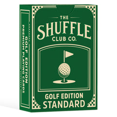 Shuffle Club Golf Playing Cards deck with golfer-inspired art for stylish, casual play.