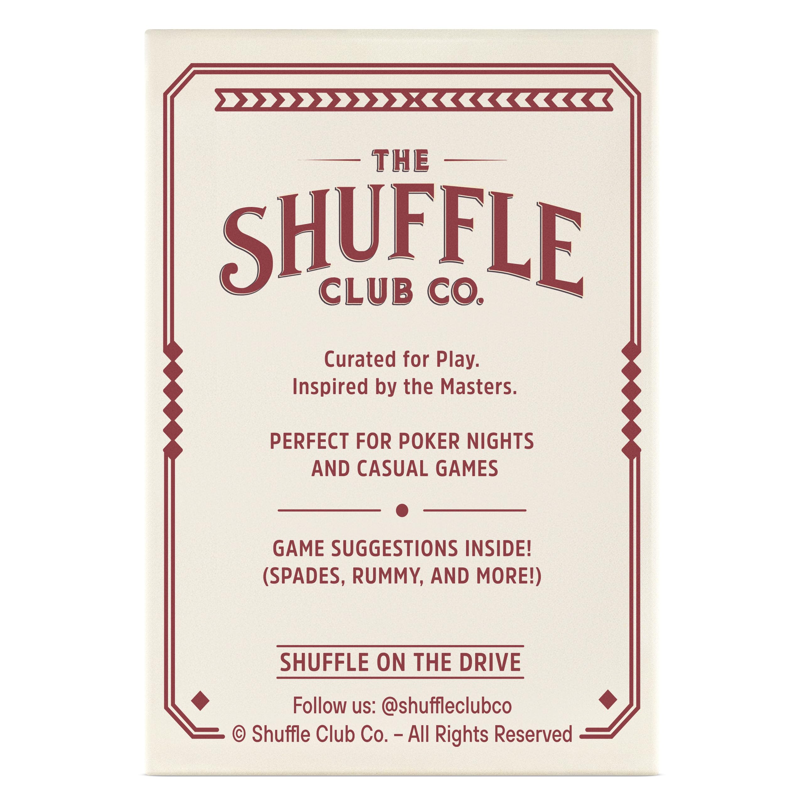 Premium cardstock with a clean finish for smooth shuffles and durability.