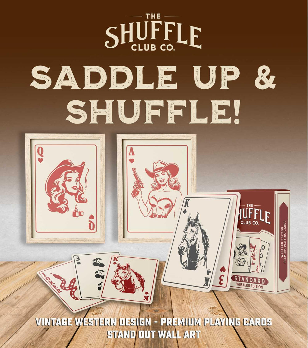 Shuffle Club Western back design complementing the overall theme