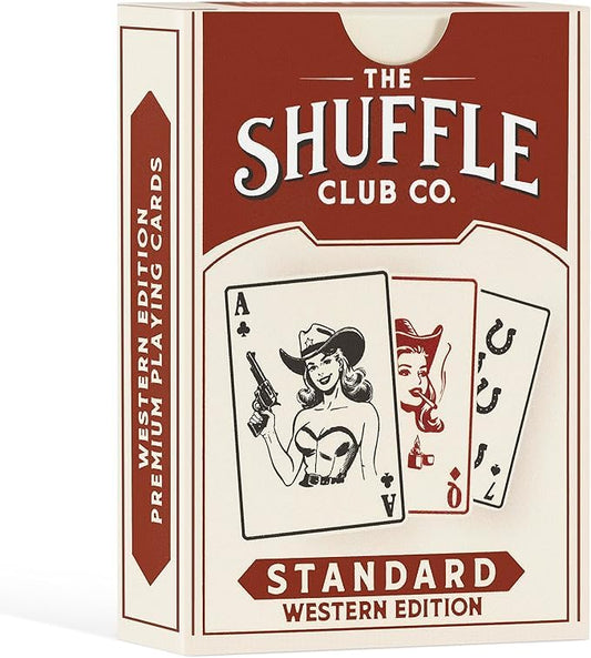 Shuffle Club Western deck front court card artwork showcases unique western court cards for collectors.