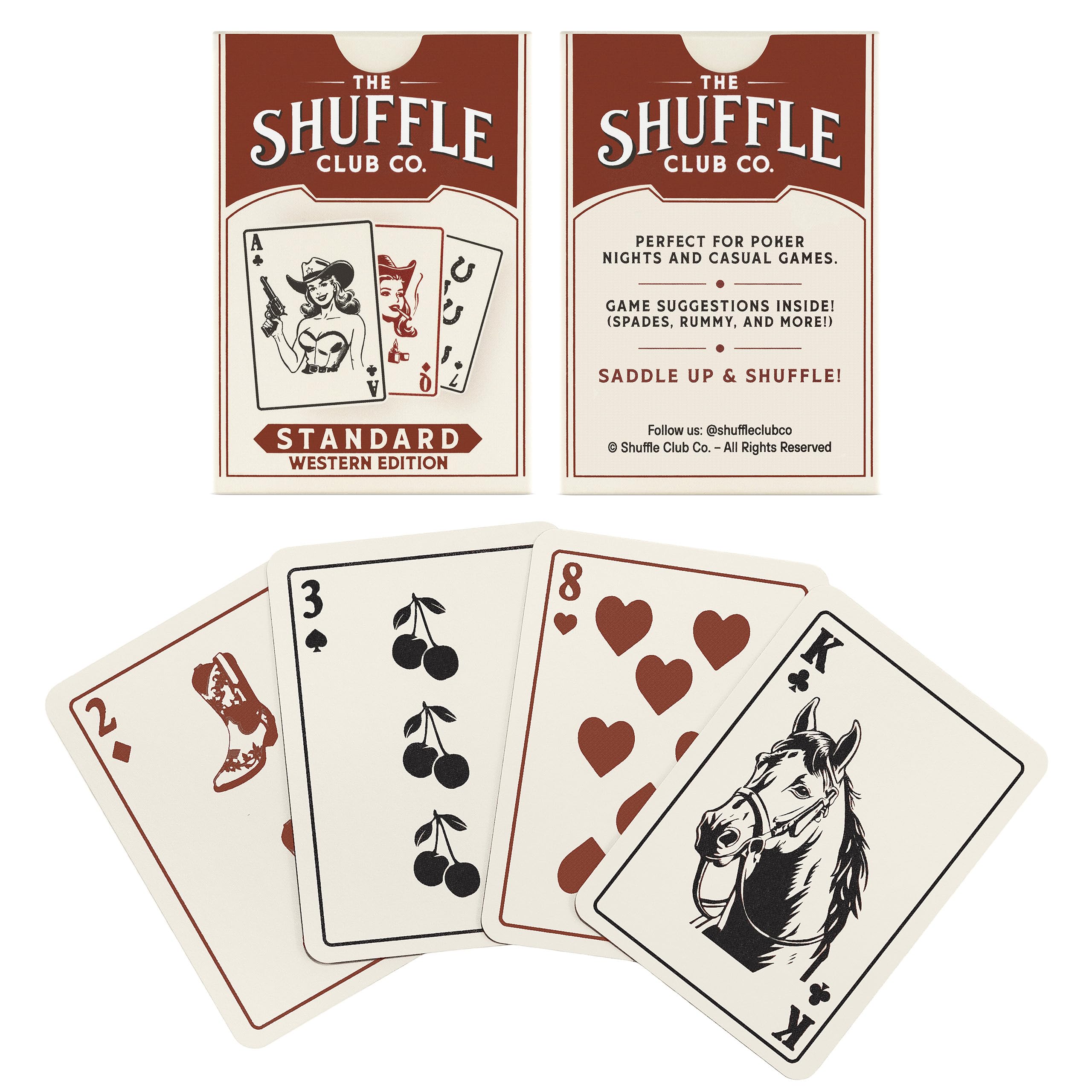 Smooth shuffleable handling of Shuffle Club Western deck finish