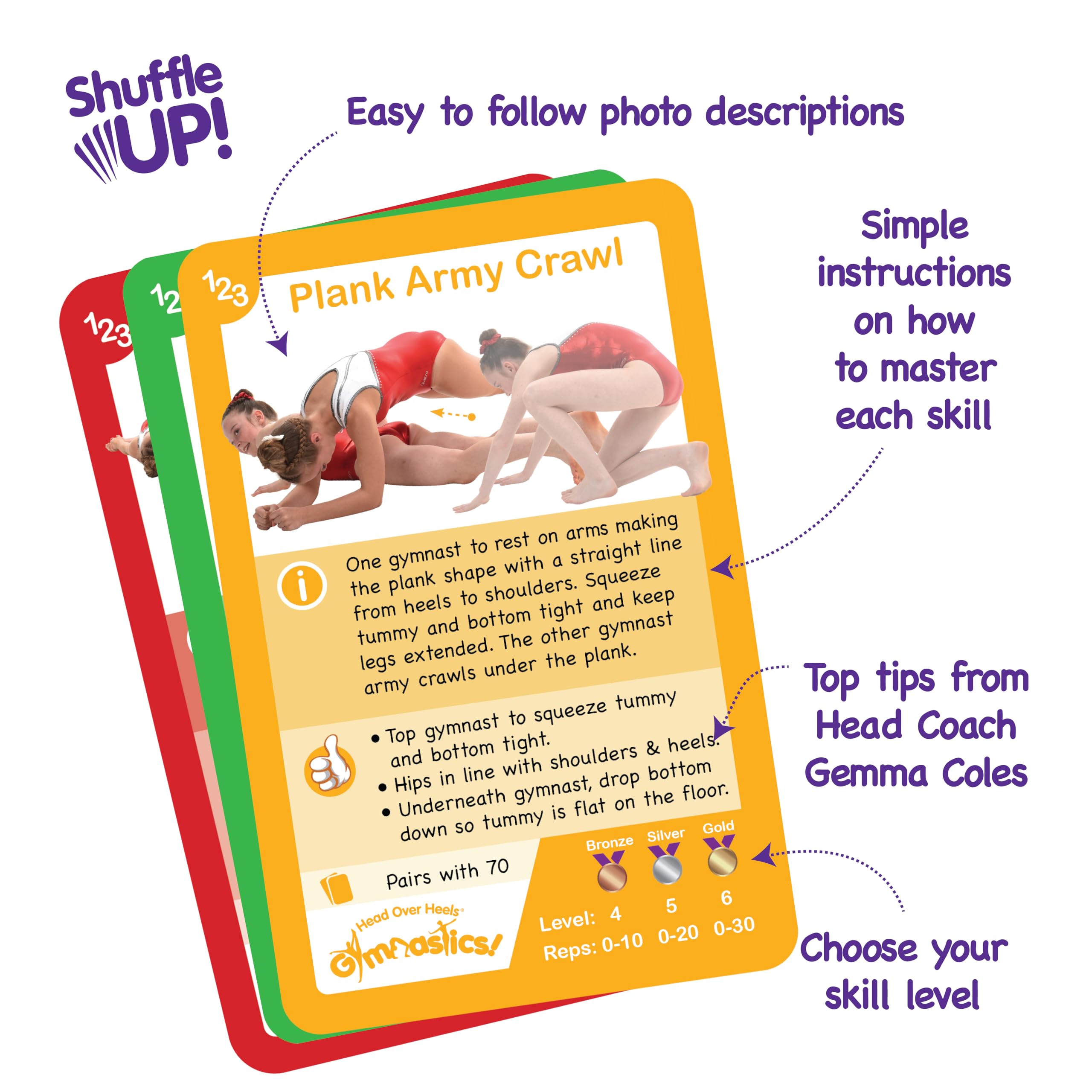 Shuffle Up Gymnastics Card Games clear tips cards improve viewing during play