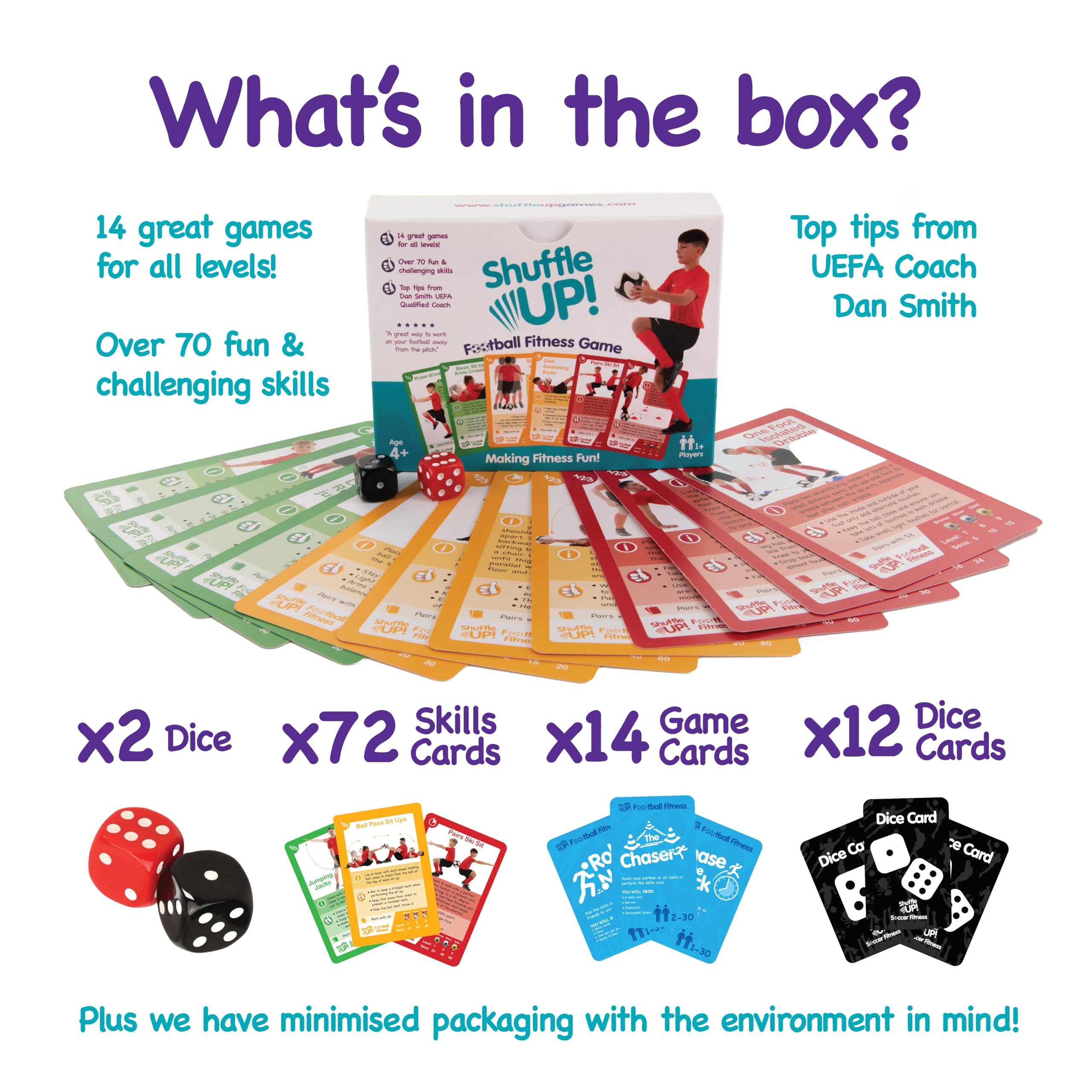 Shuffle Up Soccer Card Games: two dice in the box for varied play sessions