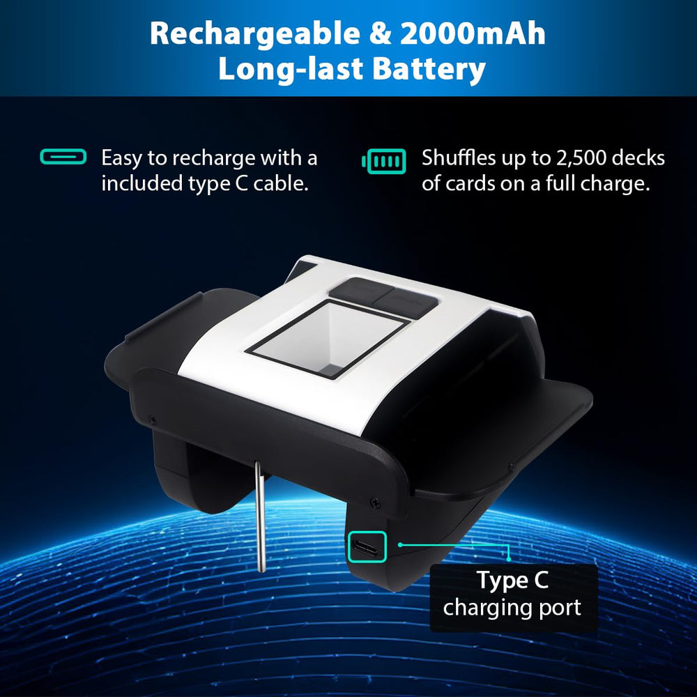 ShuffleBox S1 two-button control simplifies shuffling during play.