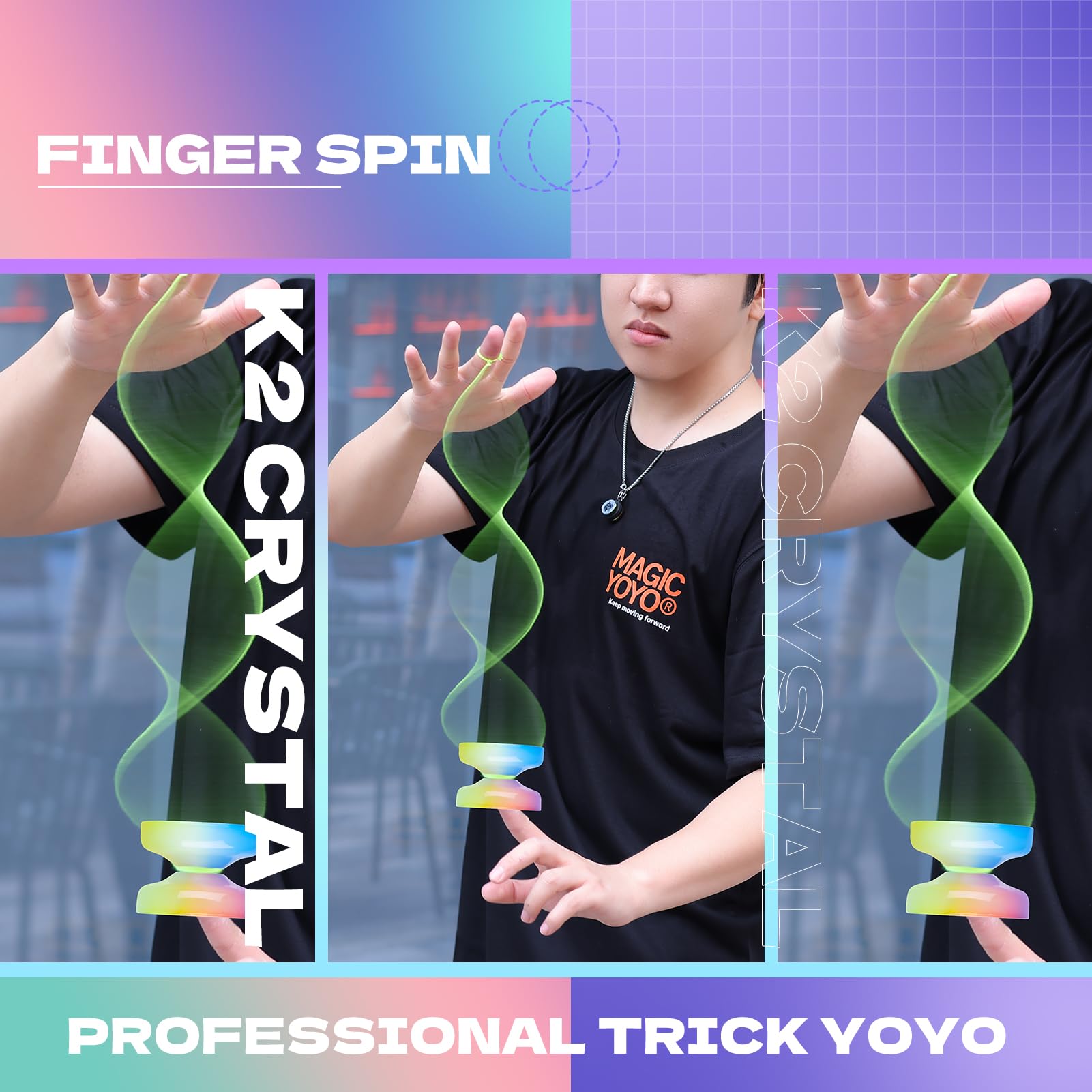 ShungRu K2 crystal yoyo gradient color for eye-catching play sessions
