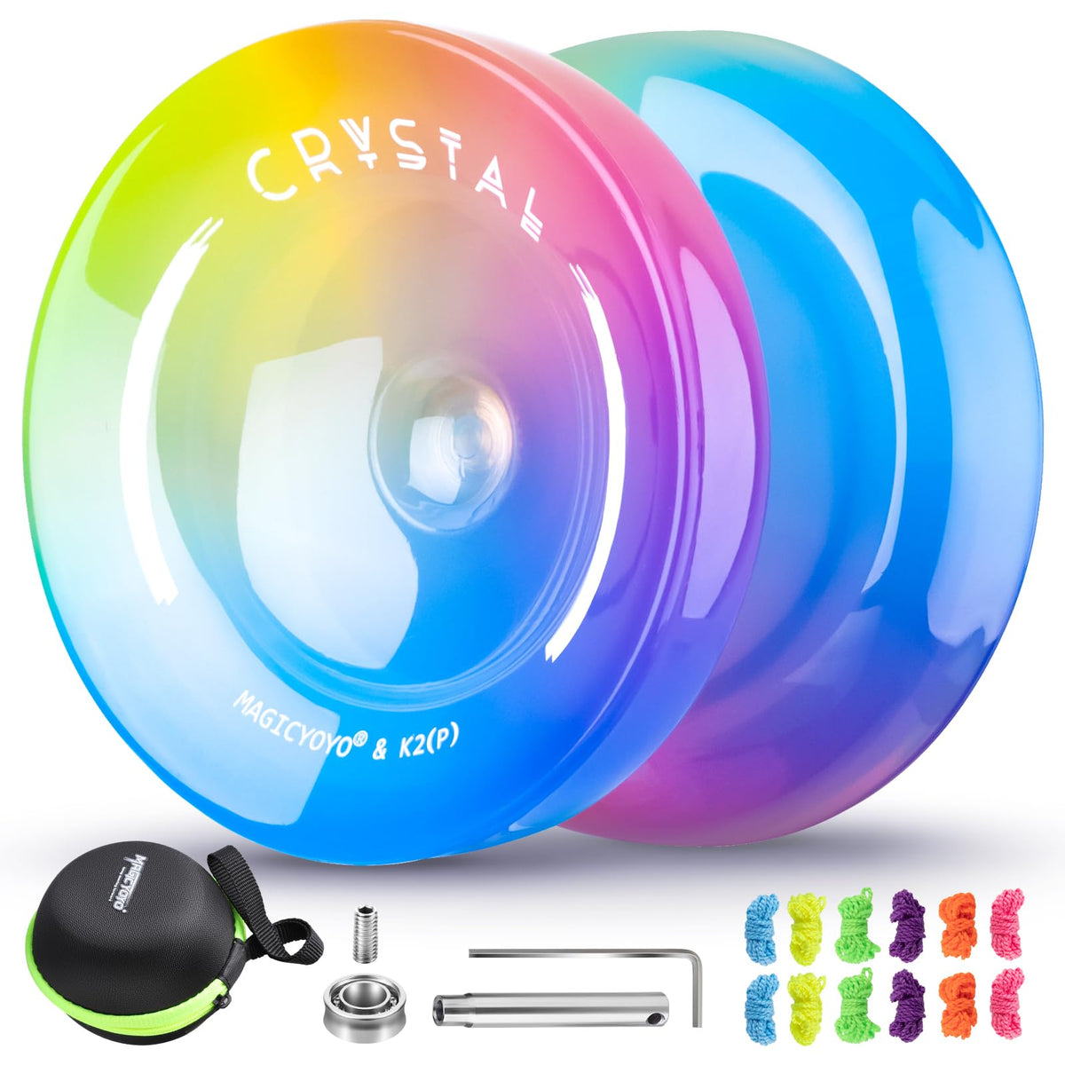 ShungRu K2 crystal yoyo yellow pink blue gradient for stylish beginner play