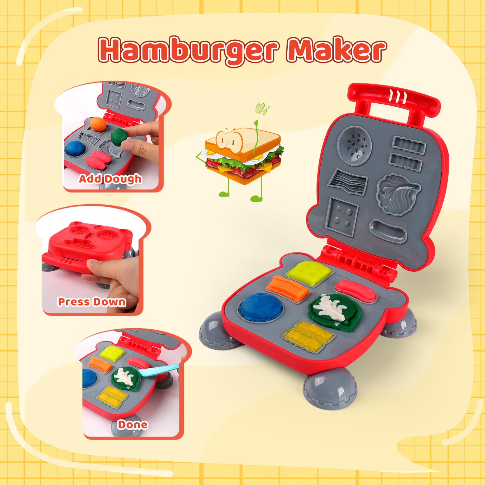 Shunshoon color dough set stores easily and keeps dough soft
