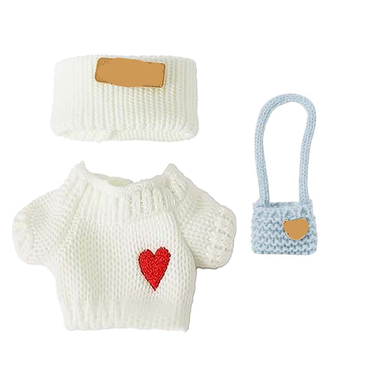 SHUOXUKE 17cm doll white hat detail, soft texture for cute outfits
