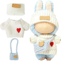 SHUOXUKE 17cm doll white heart sweater close-up, cozy knit for stylish playtime