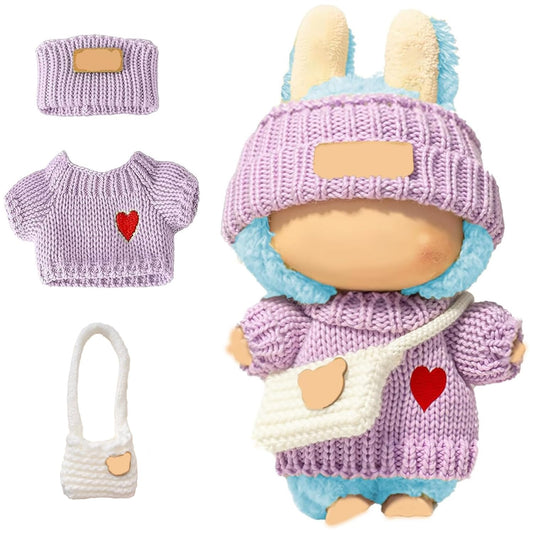SHUOXUKE 17cm doll sweater with soft knit for imaginative play.