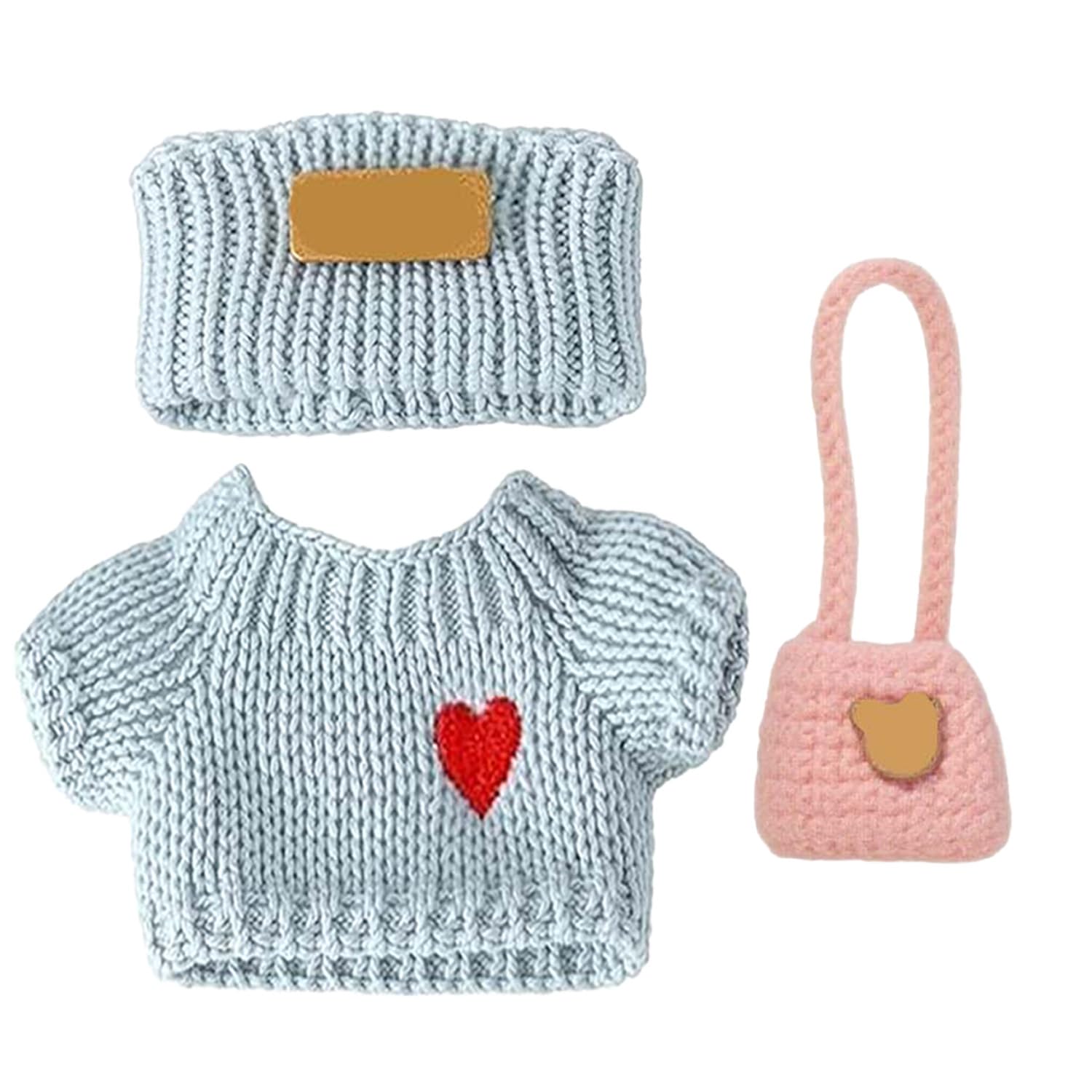 SHUOXUKE blue heart hat for 17cm dolls, playful style and secure fit.