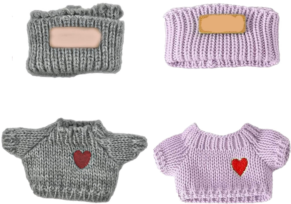 SHUOXUKE matching hats and sweaters set for 17cm/15cm dolls, versatile styling options