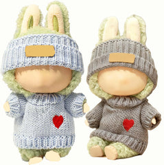 SHUOXUKE blue-grey doll outfits in a 4-piece set, easy dressing for creative play.