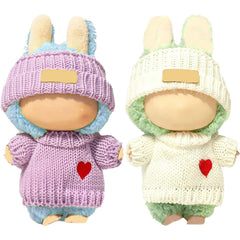 SHUOXUKE DollCloth Heart PurpleGrey: stylish heart motif for doll outfits and roleplay.