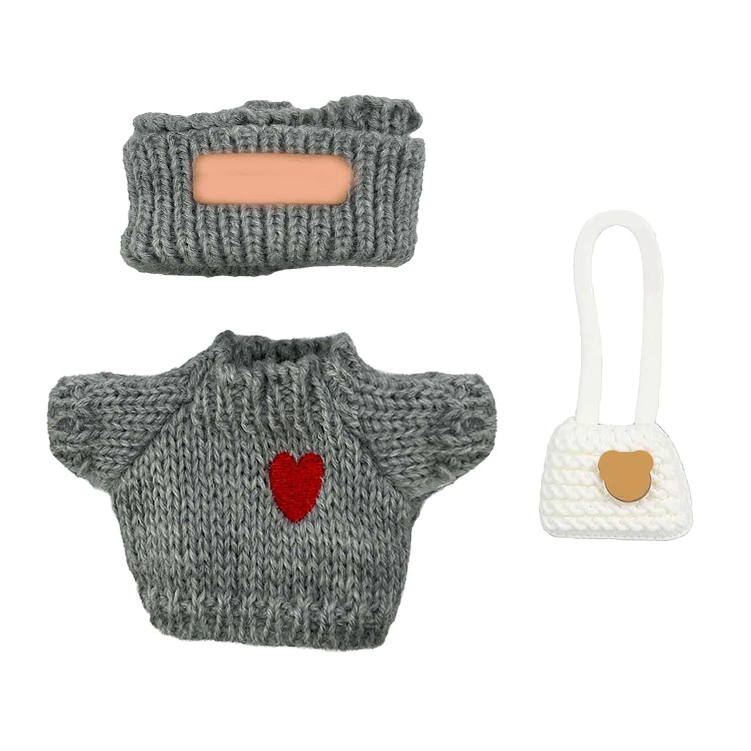 SHUOXUKE grey hat accessory for 17cm dolls, secure fit for play