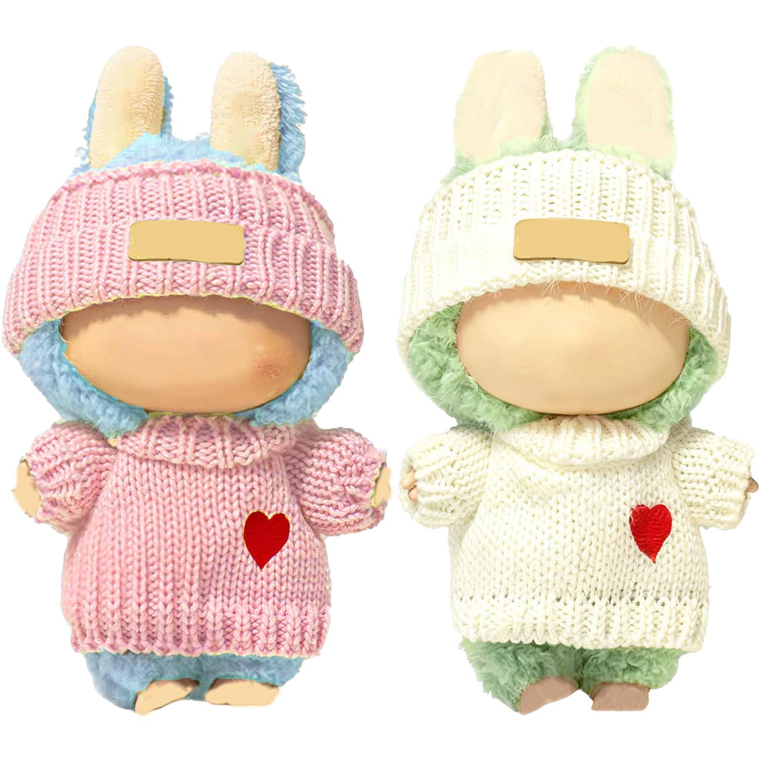SHUOXUKE pink-white doll clothes set for 17cm/15cm dolls, ideal for creative styling.