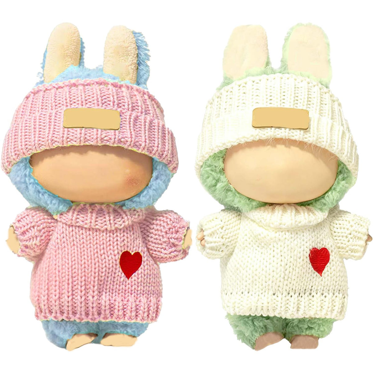 SHUOXUKE pink-white doll clothes set for 17cm/15cm dolls, ideal for creative styling.