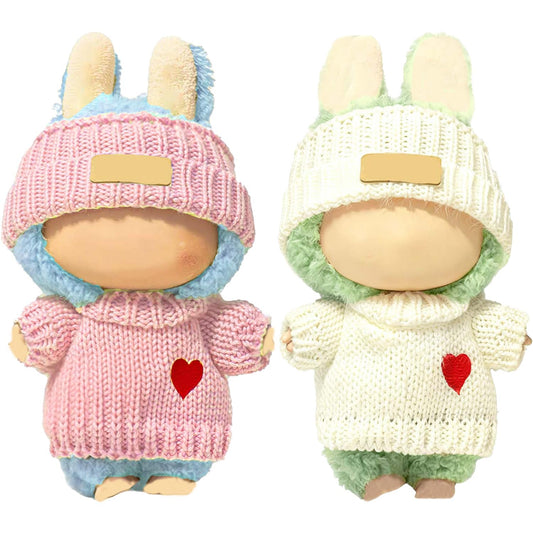 SHUOXUKE pink-white doll clothes set for 17cm/15cm dolls, ideal for creative styling.