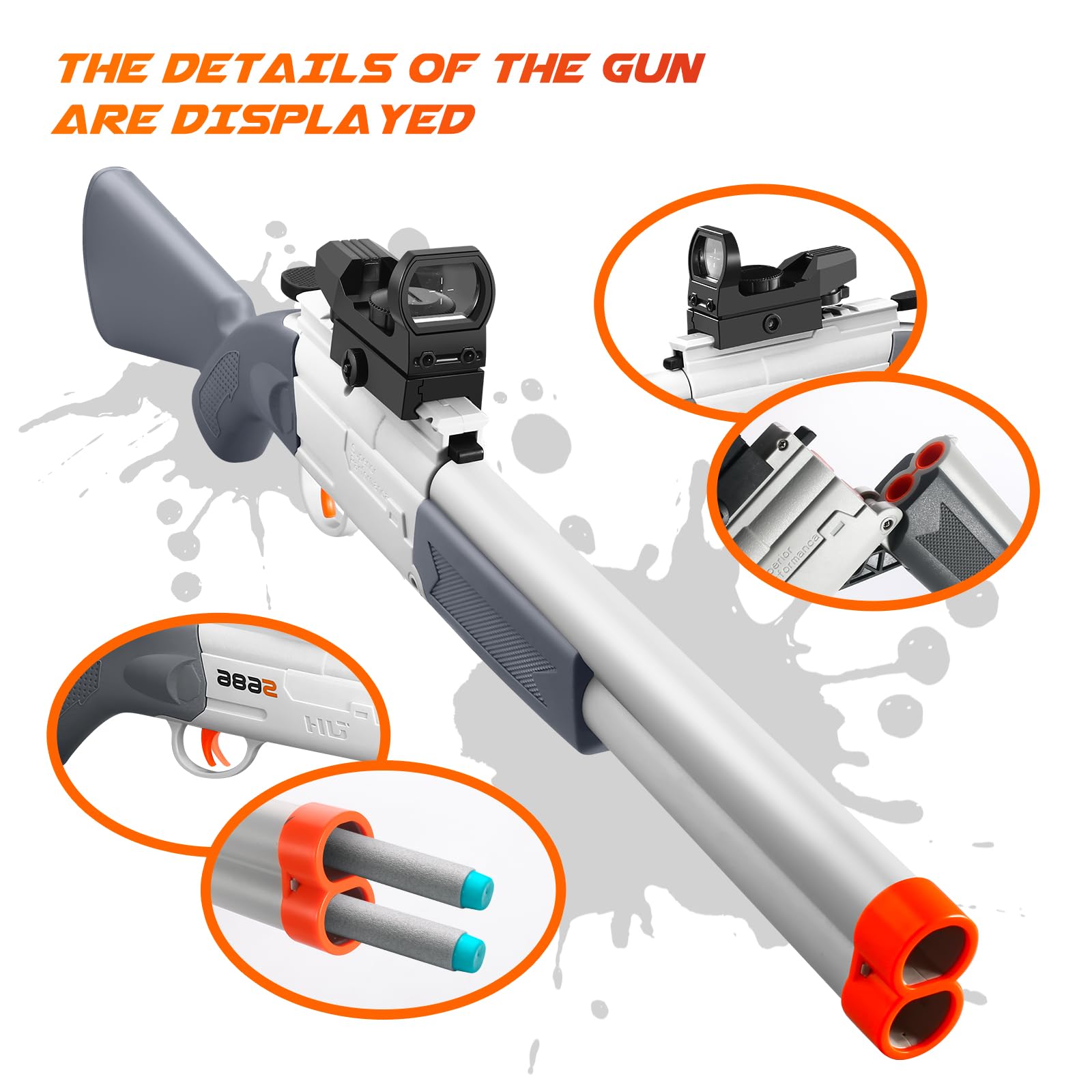Shushuzz double-barrel toy gun sight features for precise aim during play