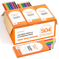 Shuttle Art 504-pack multi-color pencils for classroom art and home crafts.