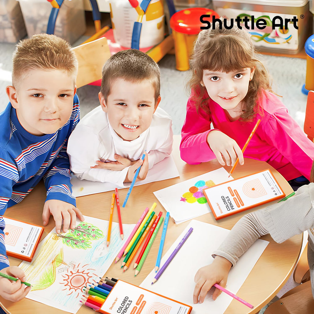 Shuttle Art 60-packs-12-colors display vibrant pigments for smooth coloring.