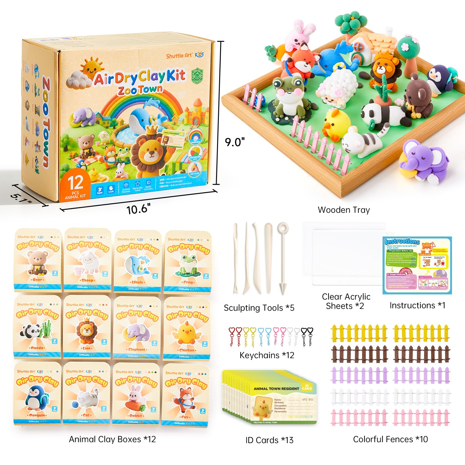 Shuttle Art Zoo Town tool set helps precise sculpting during crafts.
