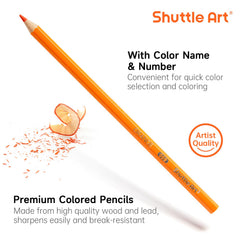 Shuttle Art break-resistant basswood pencils withstand frequent sharpening.