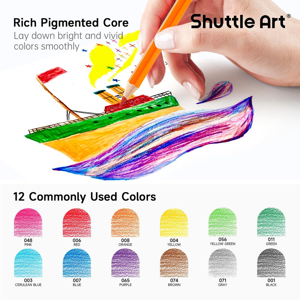 Shuttle Art break-resistant lead core ensures durable daily use.