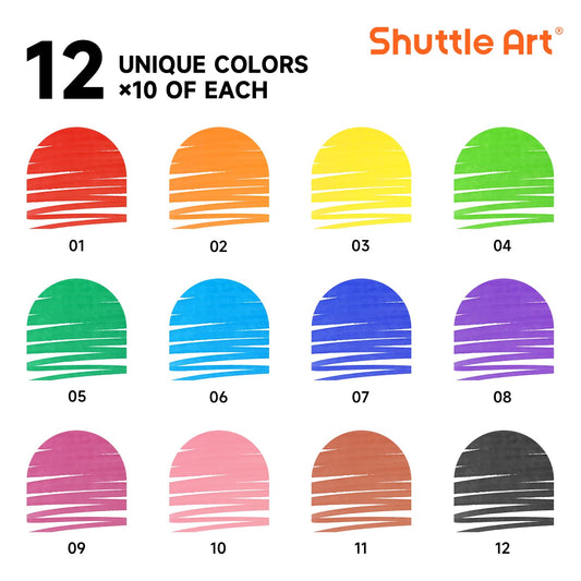 Close-up of Shuttle Art markers showing the conical-tip versatility
