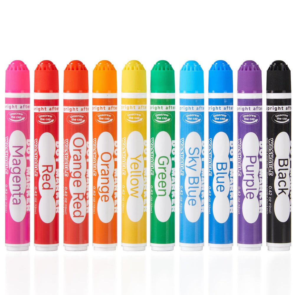 Shuttle Art Dot Markers cap close-up shows bright colors and easy grip.
