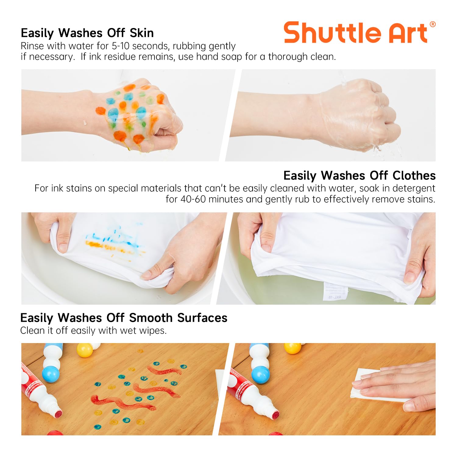Shuttle Art non-toxic ink keeps projects safe for young artists.