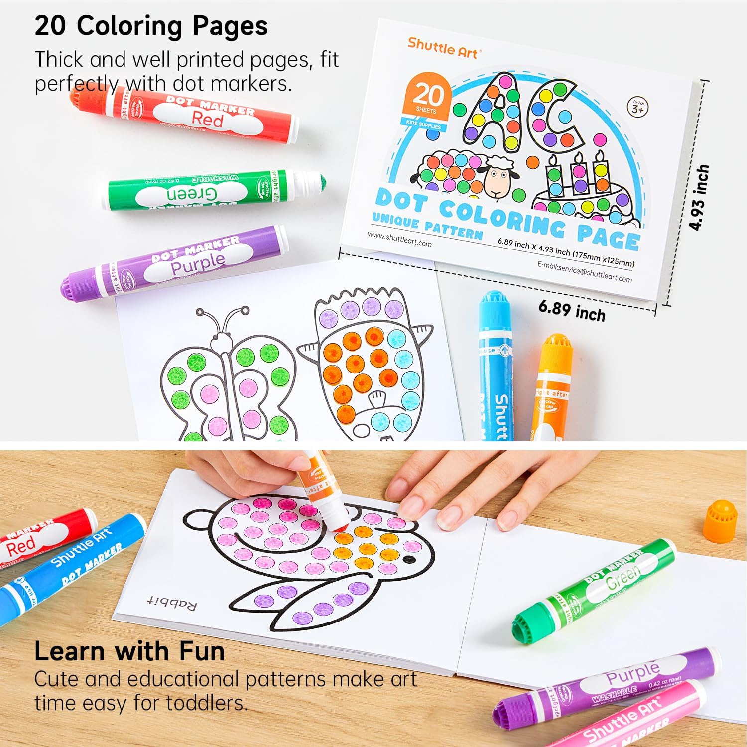 Shuttle Art markers wash up easily with water and soap