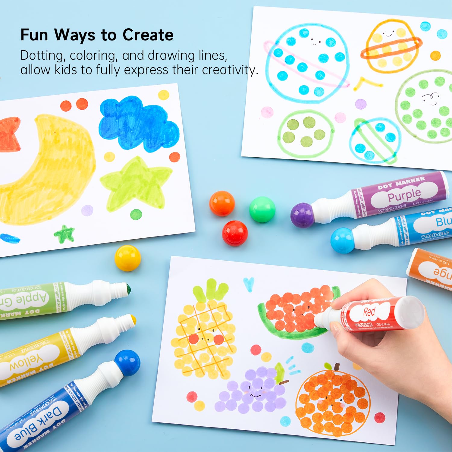 Shuttle Art non-toxic, acid-free ink safe for kids during art time.