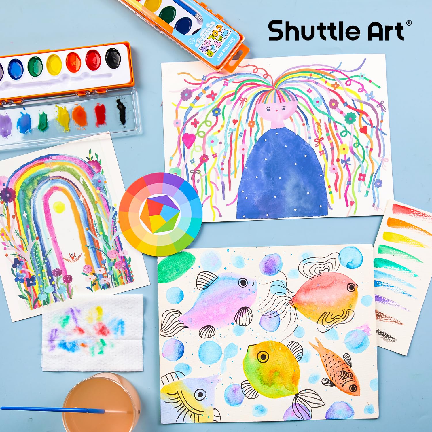 Shuttle Art kid-safe paints certified non-toxic for classrooms