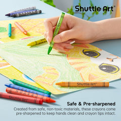 Shuttle Art non-toxic durable crayons meet safety standards for safe use.