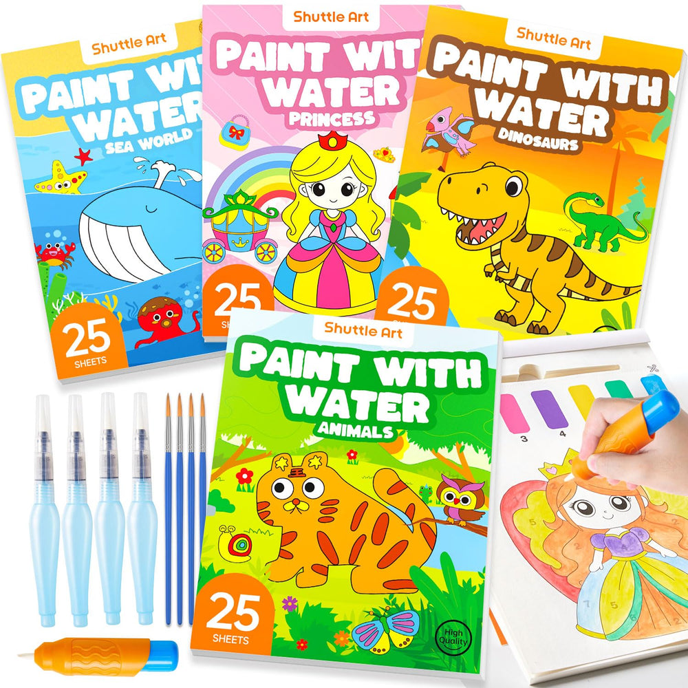 Shuttle Art Paint with Water Book Animals: engaging, mess-free coloring for kids.