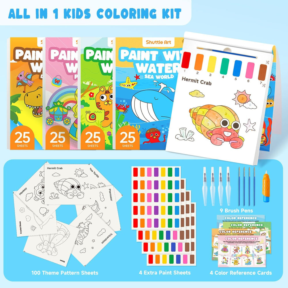 Shuttle Art Paint with Water Book Princess: imaginative play and color learning.