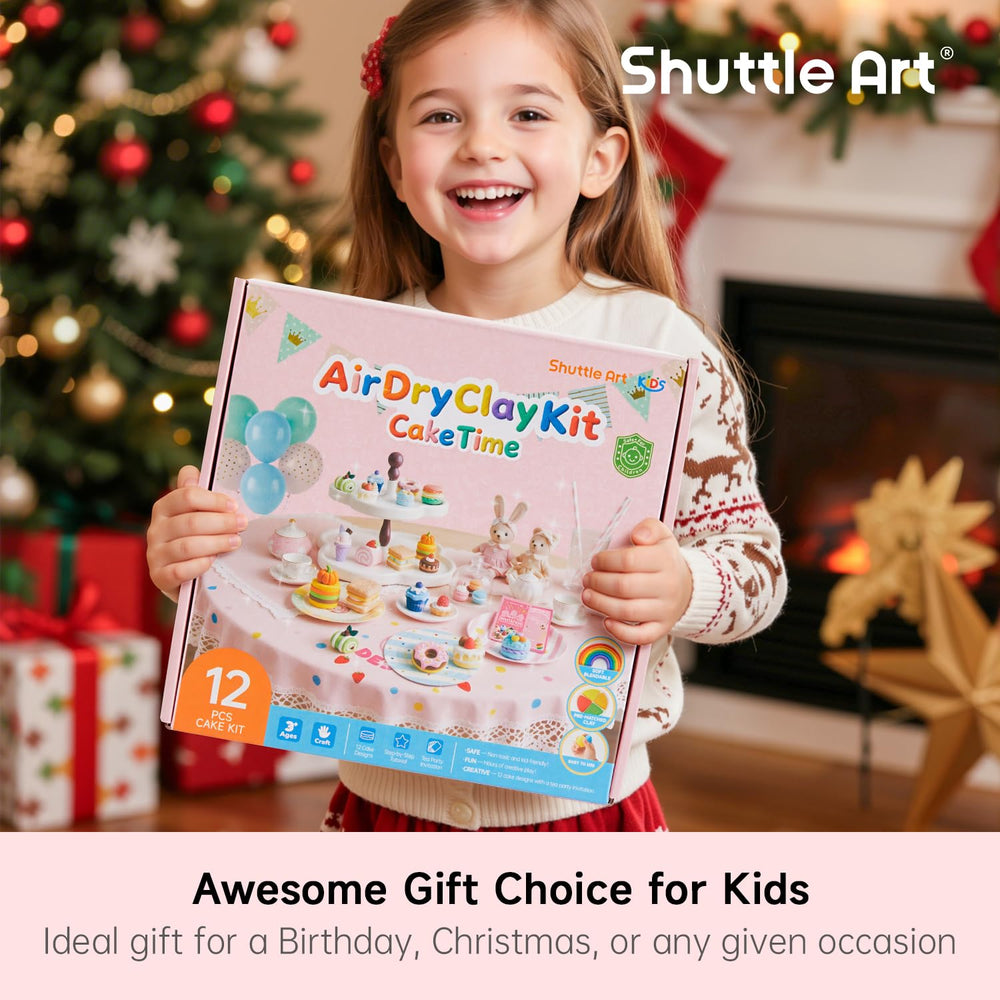 Shuttle Art air-dry clay with pre-matched colors for easy crafting projects.