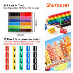 Shuttle Art pre-sharpened pencils ready for immediate coloring sessions.