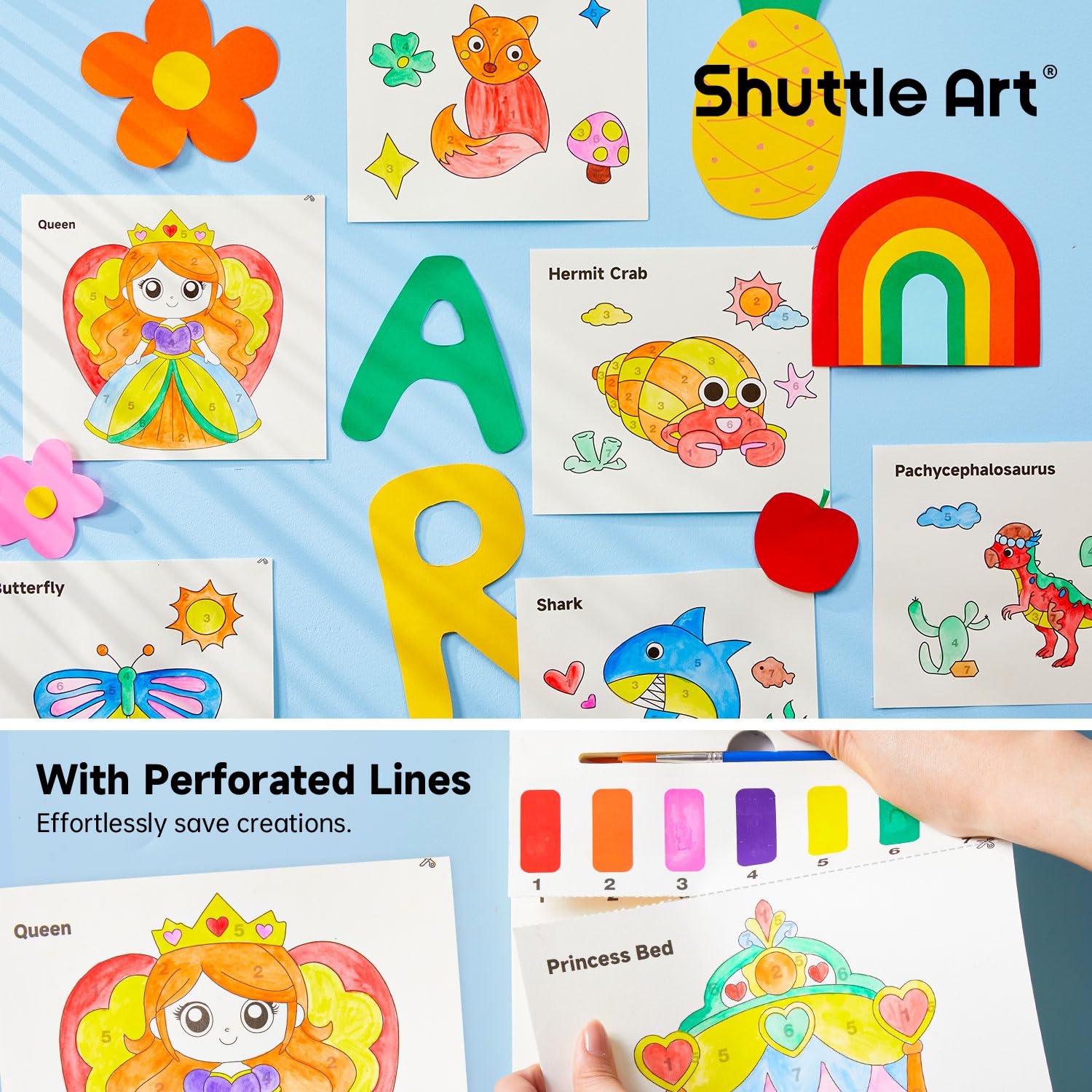 Shuttle Art princess-themed pages encourage creative coloring