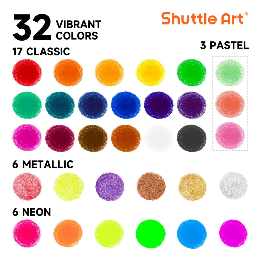 Shuttle Art tempera paint sticks color swatches for quick selection