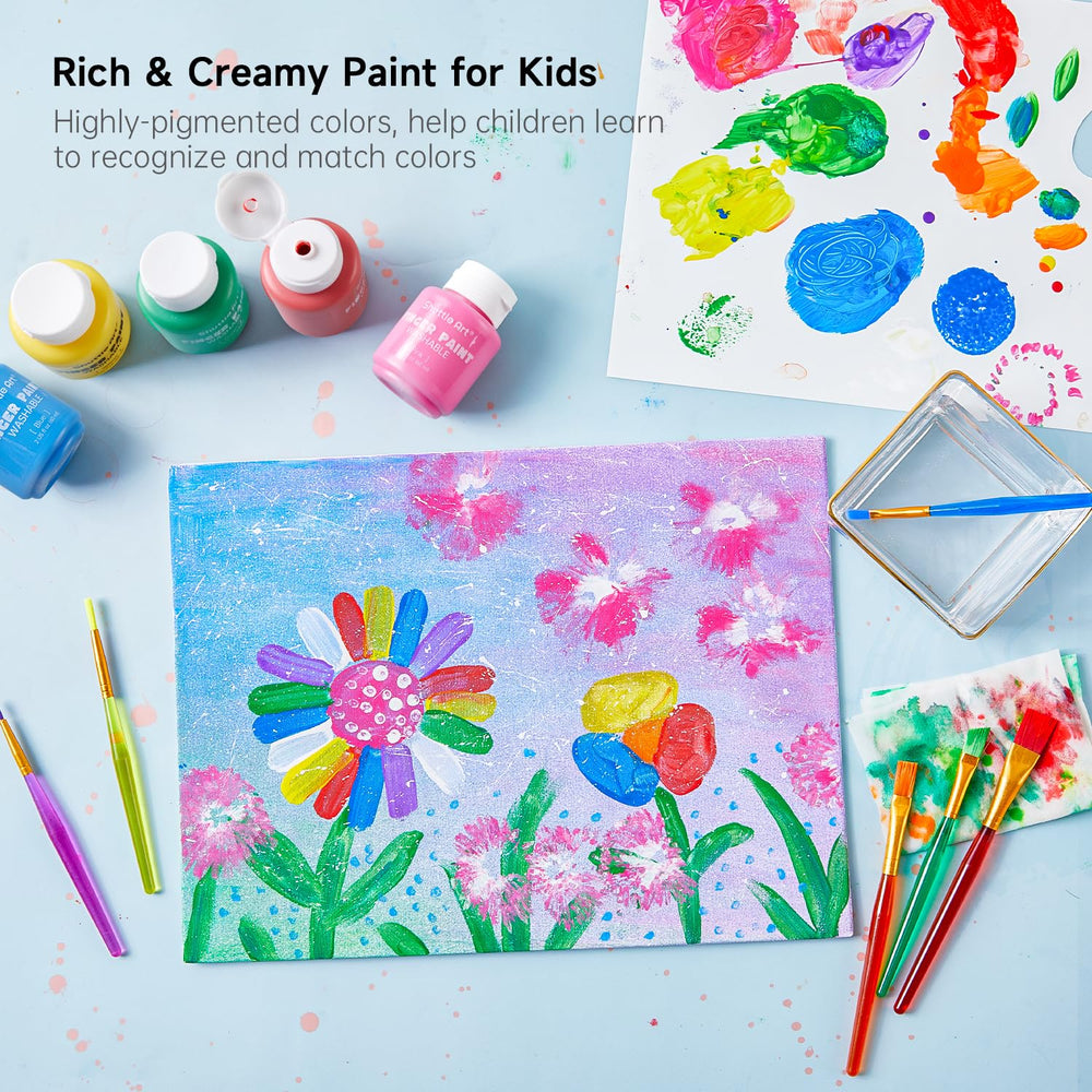Shuttle Art brushes and tools included for versatile painting explorations